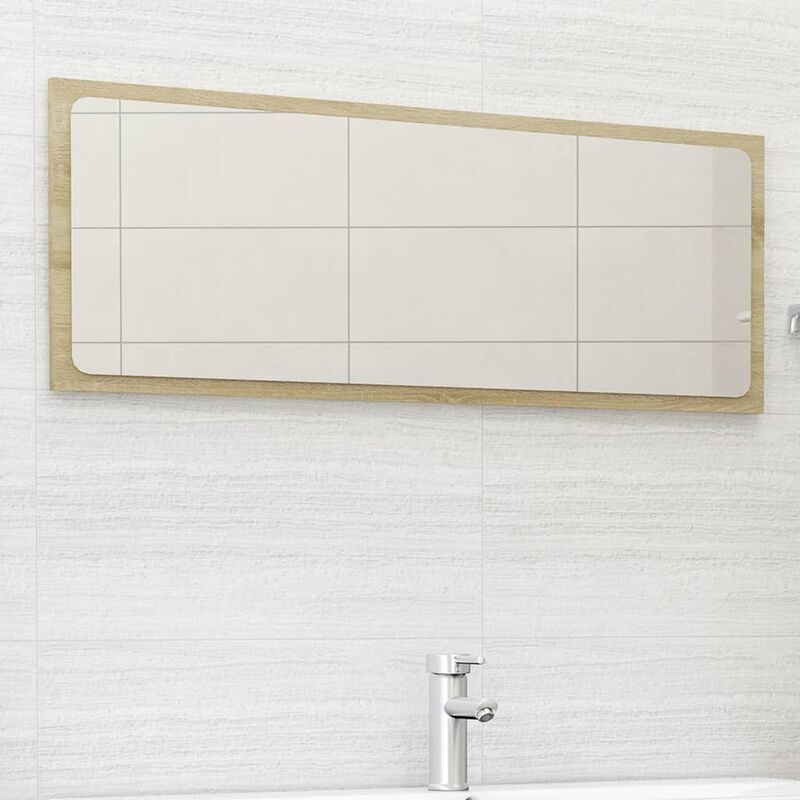 

Espejo de baño aglomerado roble Sonoma 100x1,5x37 cm - Marrón