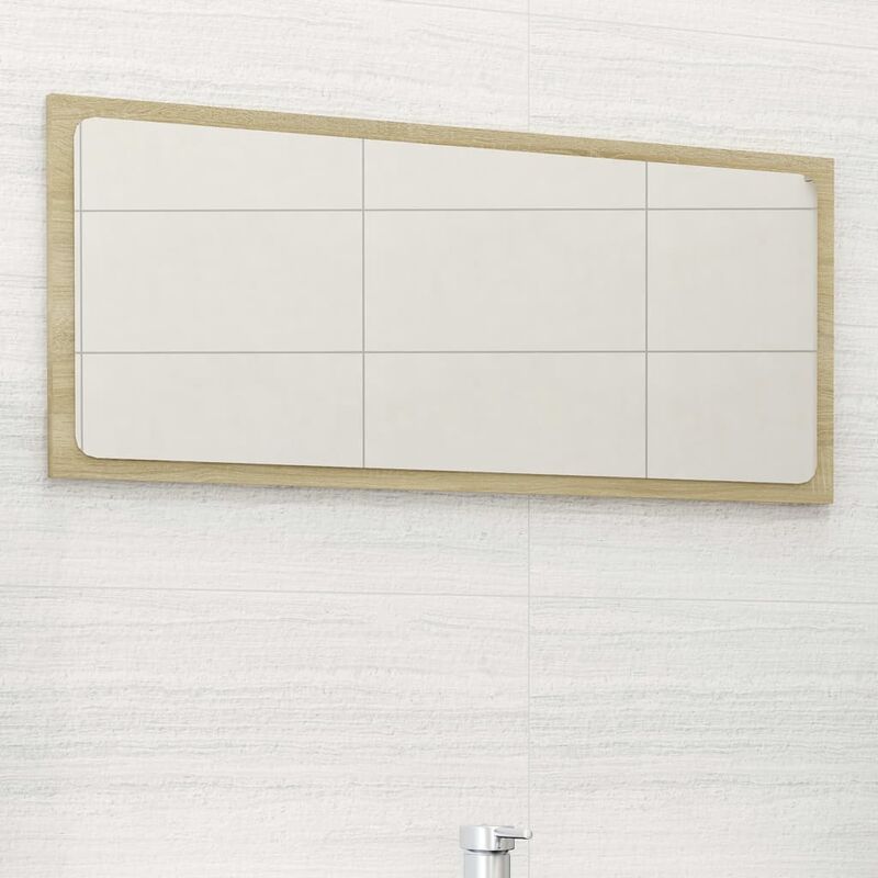 

Youthup - Espejo de baño aglomerado roble Sonoma 80x1,5x37 cm - Marrón