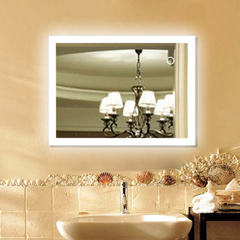 

Espejo de baño con iluminación por superficies luminosas esmeriladas Touch 70 * 50 glass - Gris