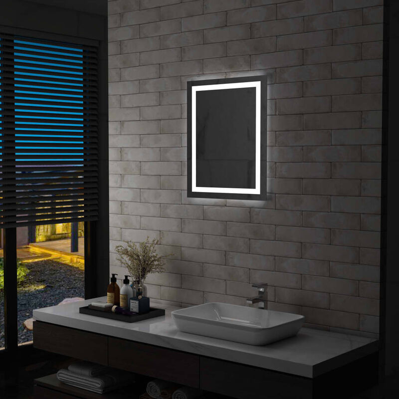 

Espejo de baño con LED y sensor táctil 50x60 cm - Plateado