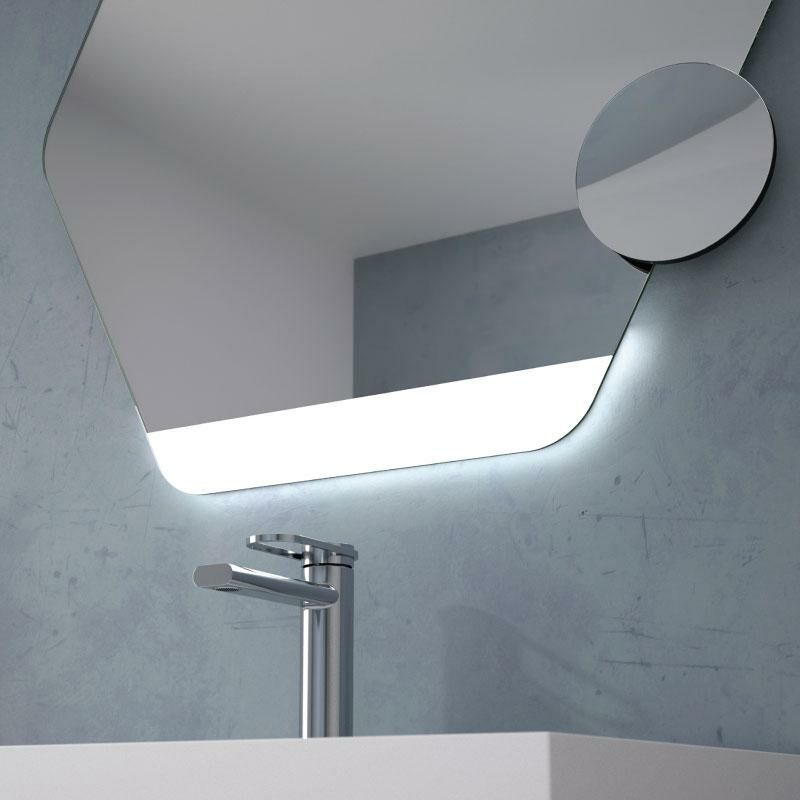 

Eurobath - Espejo de baño TURKS. Luz fría LED integrada en el espejo 70x70 cm Sin espejo aumentado Con interruptor táctil