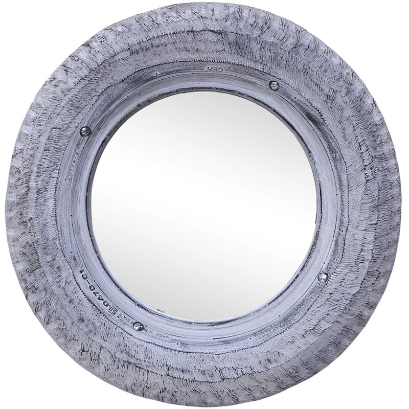 

Espejo de caucho de neumático reciclado blanco 50 cm
