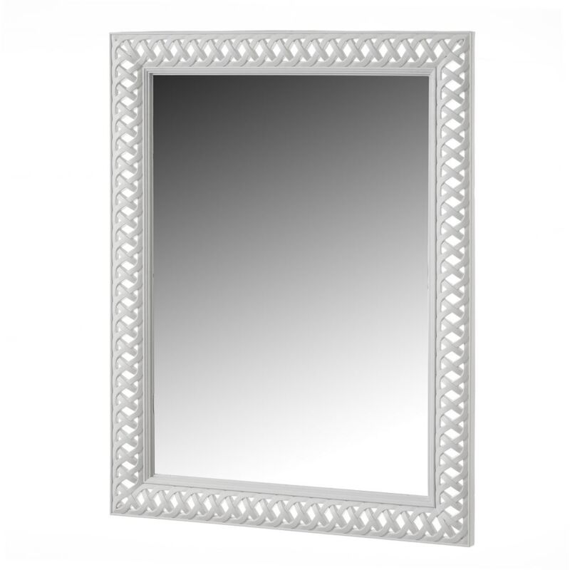

Espejo de cenefa blanco de cristal y plástico de 60x80 cm