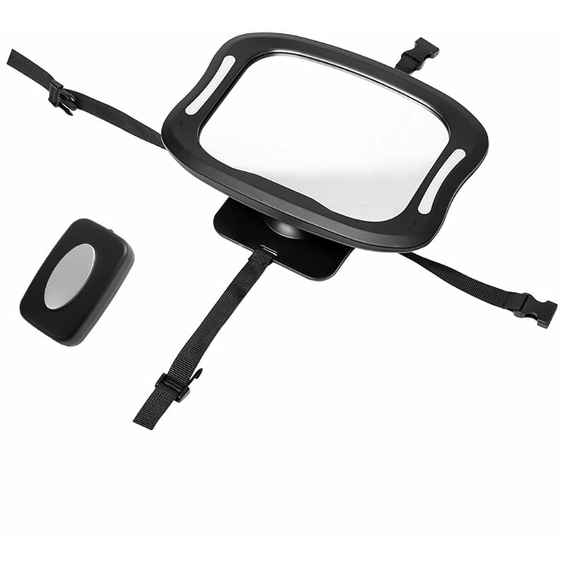 

Happyshopping - Espejo de coche para bebe Espejo para asiento trasero de bebe Espejo para bebe de acrilico inastillable Espejo retrovisor giratorio