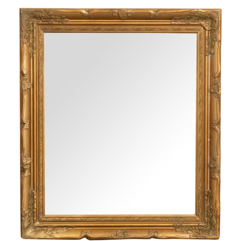 

Biscottini - Espejo de pared de colgar de colgar vertical/horizontal 64x4x74 cm acabado con efecto oro envejecido