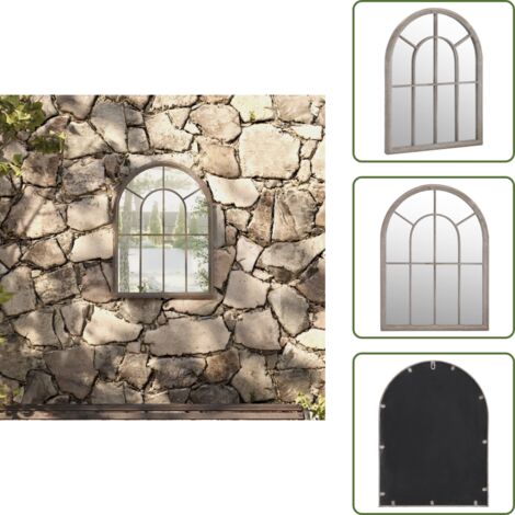 Espejo de hierro - vidaXL Espejo de jardín arena hierro para exterior 60x45 cm - Espejo decorativo