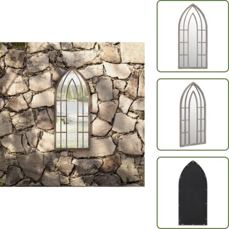 Espejo de hierro - vidaXL Espejo de jardín arena hierro para exterior 70x30 cm - Espejo decorativo