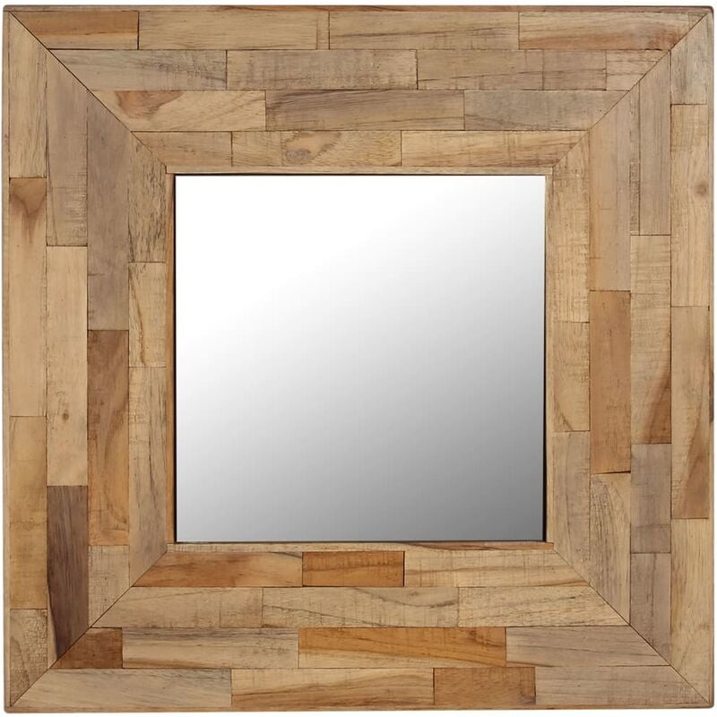 

Espejo de madera de teca reciclada 50x50 cm