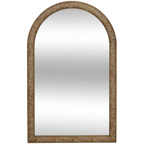Espejo de madera grabado marrón Ethel 118x74cm - Atmosphera créateur d'intérieur