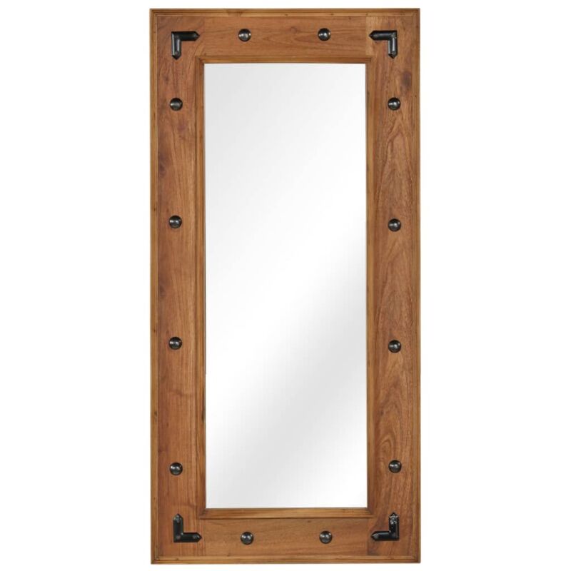

vidaXL Espejo de madera maciza de acacia 50x110 cm - Marrón
