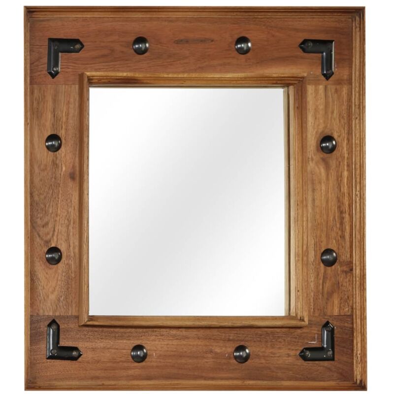 

vidaXL Espejo de madera maciza de acacia 50x50 cm - Marrón