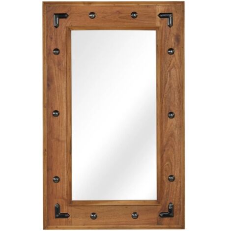 Espejo de madera maciza de acacia 50x80 cm