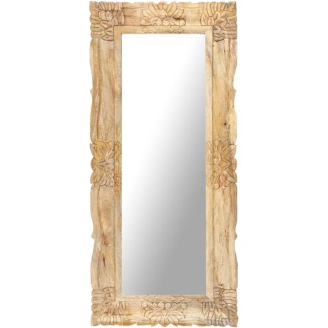 Espejo de madera maciza de mango 110x50 cm