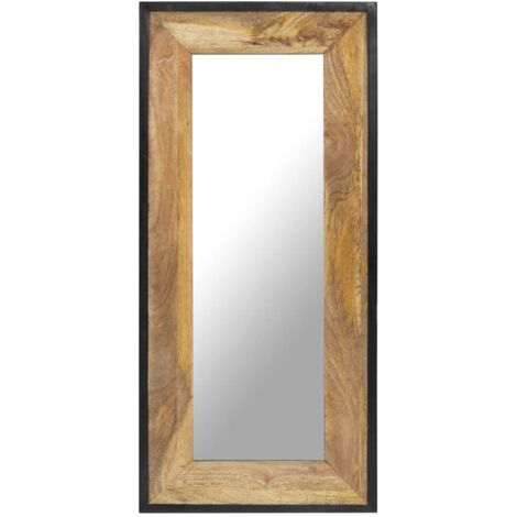 Espejo de madera maciza de mango 110x50 cm vidaXL