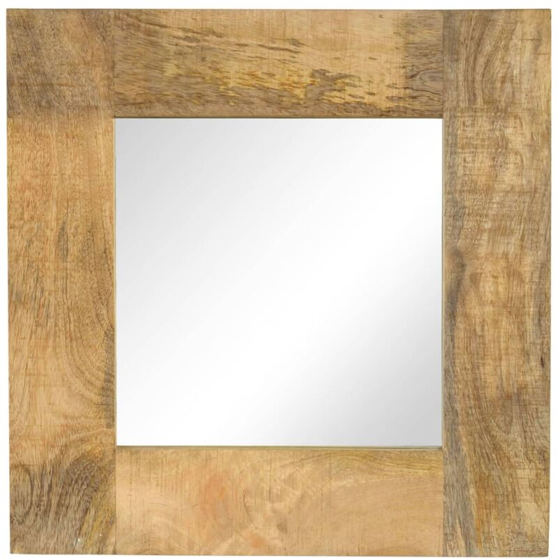 

vidaXL Espejo de madera maciza de mango 50x50 cm - Marrón