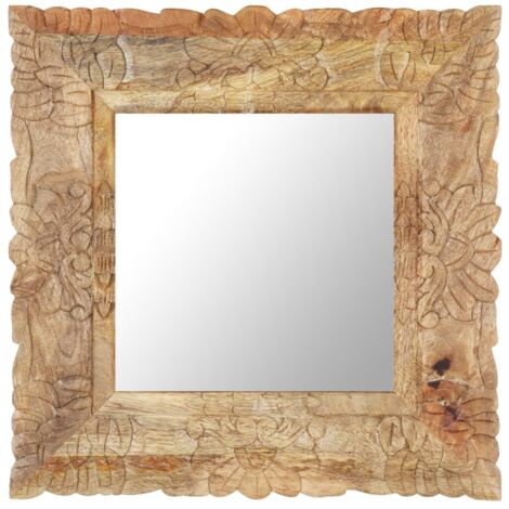 Espejo de madera maciza de mango 50x50 cm