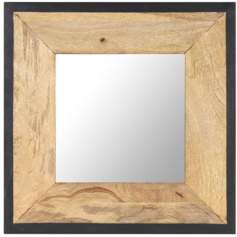 Espejo de madera maciza de mango 50x50 cm
