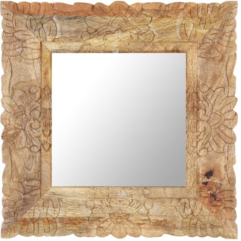 Espejo de madera maciza de mango 50x50 cm vidaXL