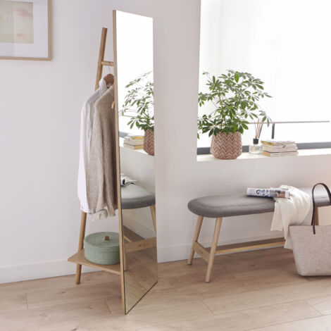 Espejo de madera perchero L45 x H160 cm LIAM