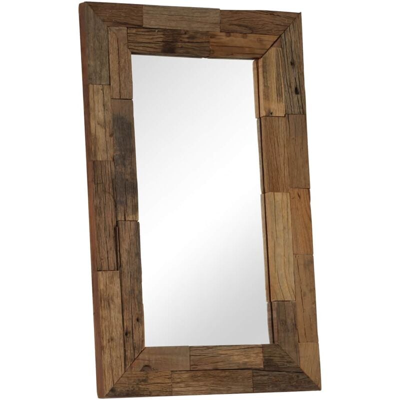 

Happyshopping - Espejo de madera reciclada maciza 50x80 cm