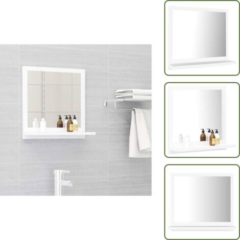 Espejo de madera - vidaXL Espejo de baño madera contrachapada blanco 40x10,5x37 cm -