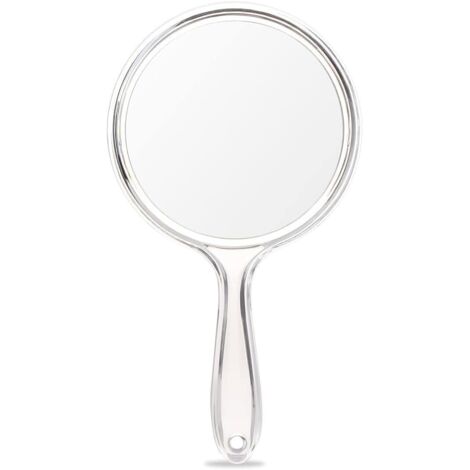 Espejo de mano con mango, espejo de mano de doble cara, espejo con aumento, espejo de maquillaje portátil, espejo de bolsillo, para uso en casa y viajes, maquillaje diario para mujeres.
