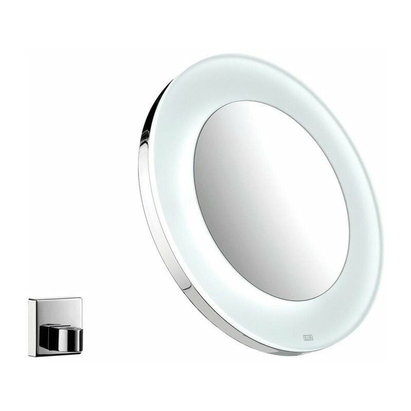

Espejo LED redondo. Soporte de pared cromado triple