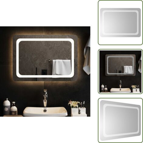 Espejo de maquillaje con LED - vidaXL Espejo de baño con LED 70x50 cm - Espejo de baño con USB
