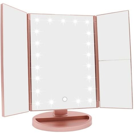 GNC HOME ESPEJO DE MAQUILLAJE CON LED Y AMPLIACION X1 X2 X3 PLEGABLE Y CON PANTALLA TACTIL IDEAL PARA HOMBRES Y MUJERES ESPEJO DE MAQUILLAJE CON ROTACION DE 180 GRADOS Y 22 LUCES LED OFRECE
