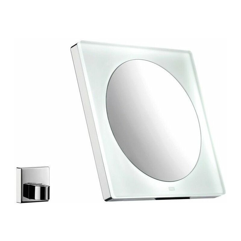 

Espejo LED cuadrado. Soporte de pared cromado triple