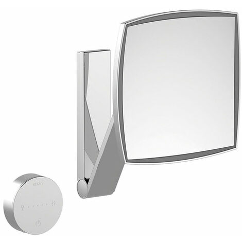 Espejo de maquillaje Keuco iLook_move, 17613, iluminado, color de luz regulable en 5 niveles, superficie del espejo: 200 x 200 mm, cromado - 17613019002
