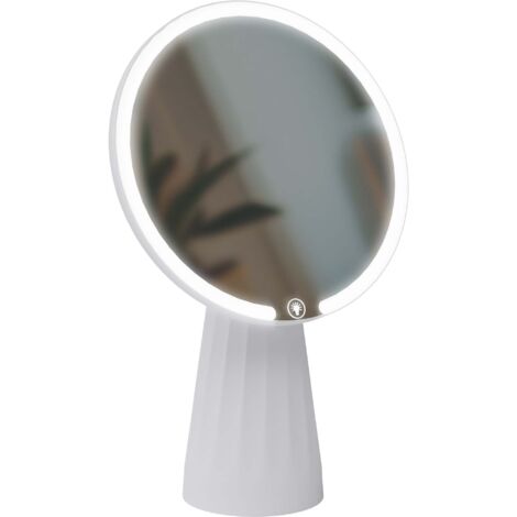 Espejo de maquillaje LED redondo de plástico 17 x 27 cm con puerto USB-C 100008954