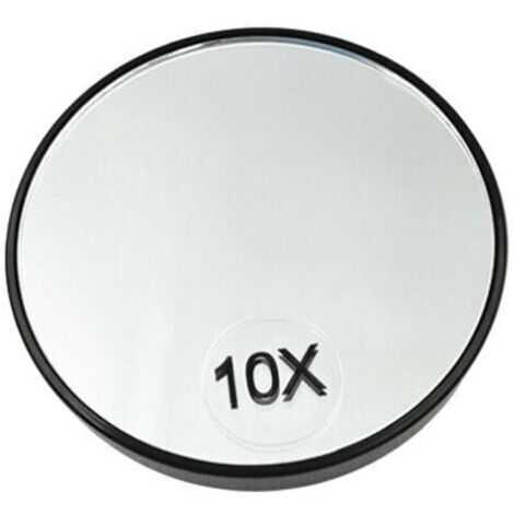 Espejo de maquillaje que amplifica 10 veces, circular, con dos ventosas para el afeitado y el maquillaje
