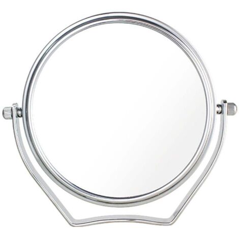 Espejo de maquillaje Ulisem BETT con aumento de 10x, espejo cosmético compacto de 6 pulgadas con soporte, cromado, Ø 15,3 cm, giratorio 100% y 1000% 360°, espejo de mesa de alta calidad.