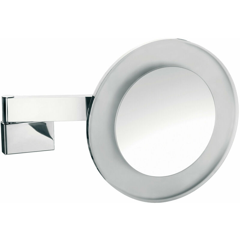 

Espejo de maquillaje y afeitado LED, aumento 5x, redondo, LED de alta potencia, brazo de doble bisagra, cable interior - 109606008 - Emco