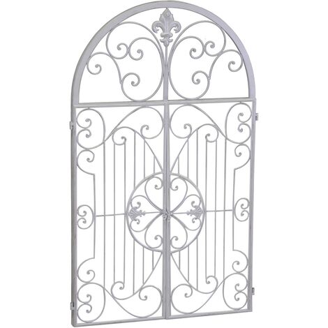 Espejo de metal marfil cm61x3h103