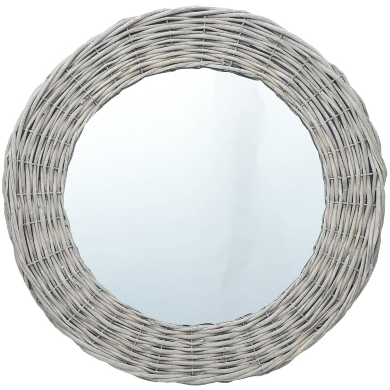 

vidaXL Espejo de mimbre 70 cm - Marrón