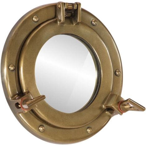 Espejo de ojo de buey de pared aluminio y vidrio Ø23 cm vidaXL