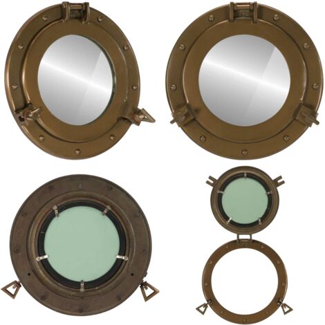 Espejo de ojo de buey de pared aluminio y vidrio Ø30 cm - Espejo de pared - Espejo aluminio