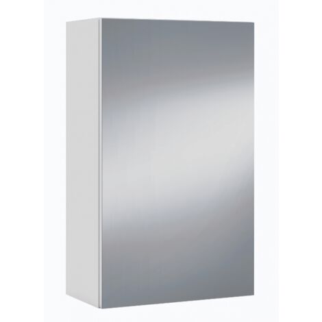 Espejo de pared 40x21x65 cm blanco brillo con una puerta - Bergamo