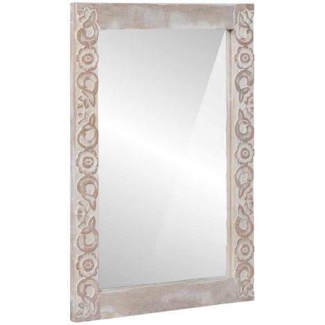 Espejo de pared  70 x 50 cm Madera de mango maciza