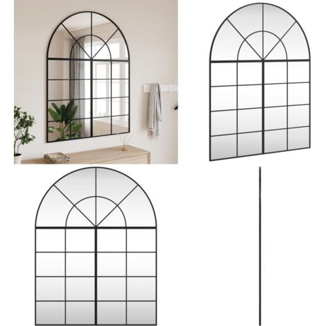 Espejo de pared arco de hierro negro 100x130 cm - Espejo arco - Espejo negro