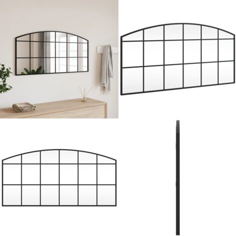 Espejo de pared arco de hierro negro 100x50 cm - Espejo arco - Espejo negro