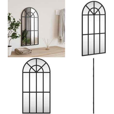 Espejo de pared arco de hierro negro 30x60 cm - Espejo arco - Espejo negro