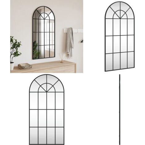 Espejo de pared arco de hierro negro 50x100 cm - Espejo arco - Espejo negro