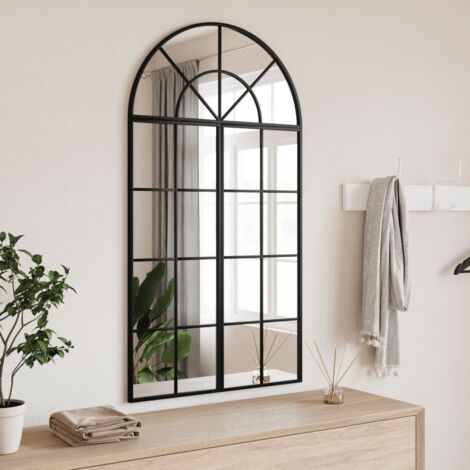 Espejo de pared arco de hierro negro 60x110 cm