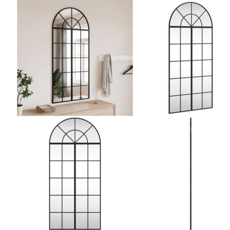 Espejo de pared arco de hierro negro 60x130 cm - Espejo arco - Espejo negro