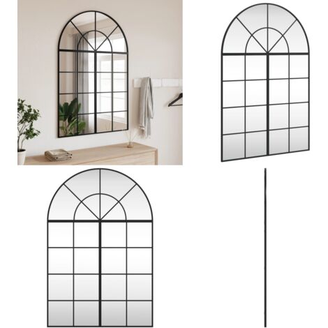 Espejo de pared arco de hierro negro 80x120 cm - Espejo arco - Espejo negro