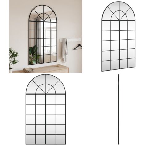 Espejo de pared arco de hierro negro 80x140 cm - Espejo arco - Espejo negro