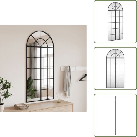 Espejo de pared arco - vidaXL Espejo de pared arco de hierro negro 60x130 cm - Espejo de pared minimalista